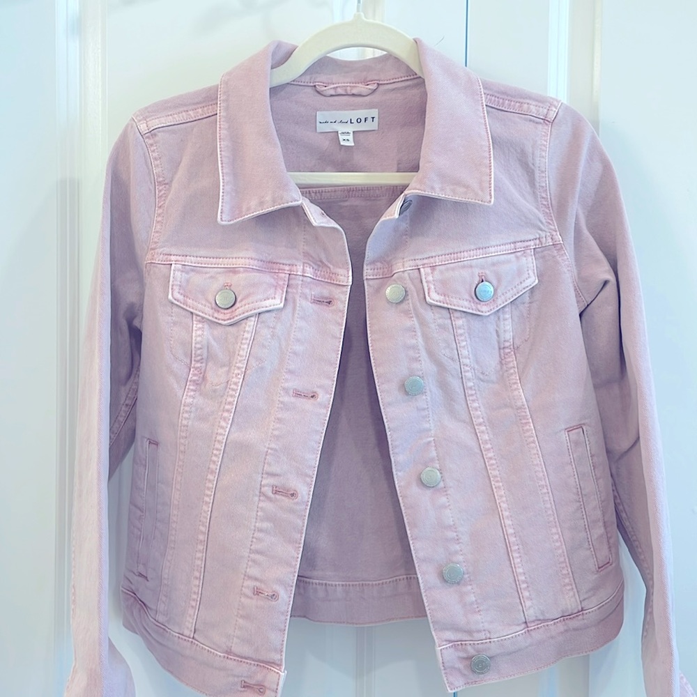 Light pink denim jacket, LOFT XS.
